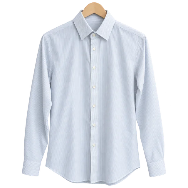 Camisa azul en percha